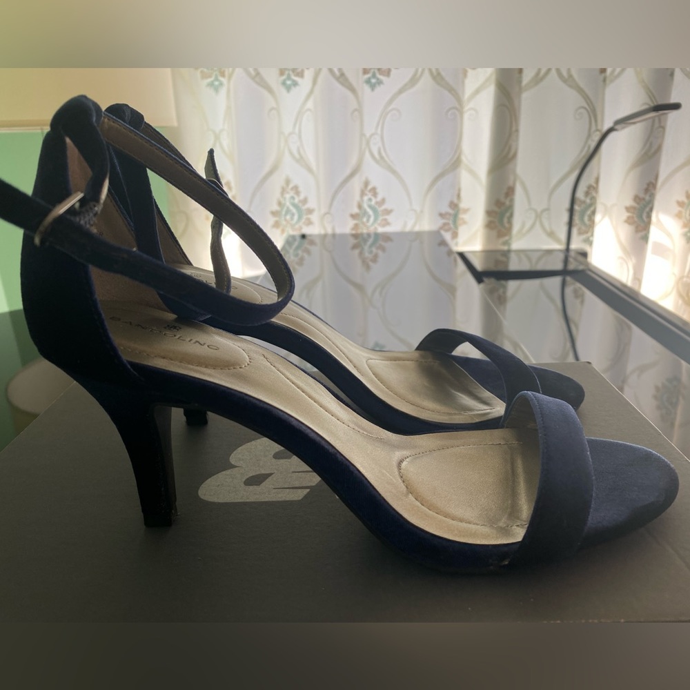 Navy blue Velvet heels